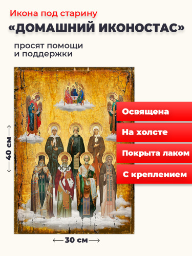 Освященная икона на холсте "Домашний иконостас"